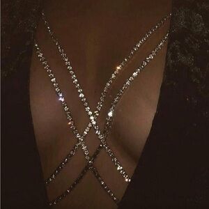 Sparkling Silver Strappy Top R267